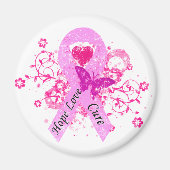 Pink Ribbon Hope Liebe Heilung Magnet (Vorne)