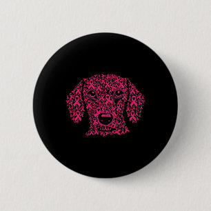 Pink Ribbon Hund Lover Inspiration Brustkrebs Button