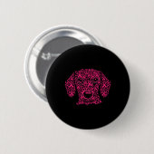 Pink Ribbon Hund Lover Inspiration Brustkrebs Button (Vorne & Hinten)