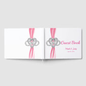 Pink Ribbon Infinity Heart Wedbook Gästebuch (Voll)