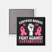 Pink Ribbon kämpfter Krieger Brustkrebs Magnet (Vorderseite/Rückseite)