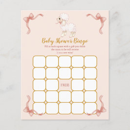 Pink Ribbon Kleine Lamb Baby Dusche Bingo Spiel