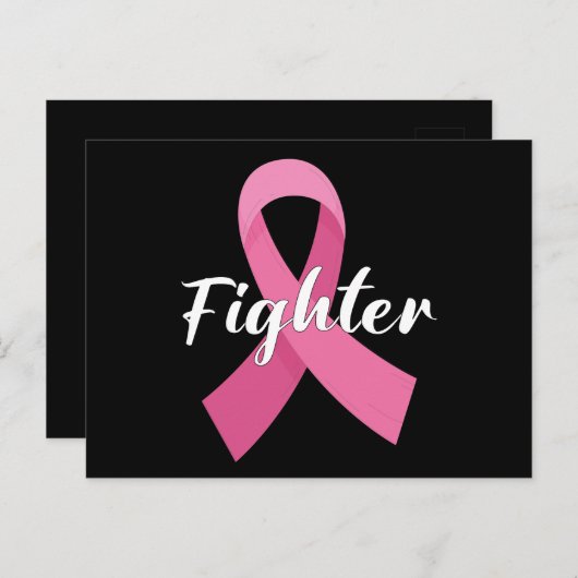 Pink Ribbon Krebs Bewusstsein Brustkrebs kämpfen Postkarte (Vorne/Hinten)