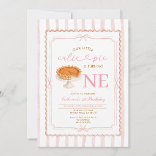 Pink Ribbon Kürbiskuchen Wird Eins 1. Geburtstag Einladung