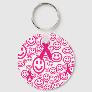 Pink Ribbon lächelt, die Hilfe Schlüsselanhänger