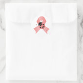 Pink Ribbon Lady Bug Runder Aufkleber (Tasche)