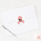 Pink Ribbon Lady Bug Runder Aufkleber (Umschlag)