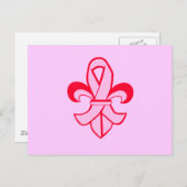 Pink Ribbon Lilie Postkarte (Vorne/Hinten)