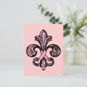 Pink Ribbon Lilie Postkarte (Stehend Vorderseite)