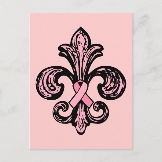 Pink Ribbon Lilie Postkarte (Vorderseite)