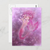 Pink Ribbon Mermaid Postkarte (Vorne/Hinten)