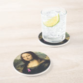 Pink Ribbon Mona Lisa Getränkeuntersetzer (Seite)