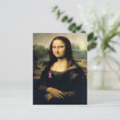 Pink Ribbon Mona Lisa Postkarte (Stehend Vorderseite)