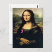 Pink Ribbon Mona Lisa Postkarte (Vorne/Hinten)