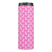 Pink Ribbon Pattern – Breast Cancer Awareness Thermosbecher (Rückseite)
