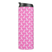 Pink Ribbon Pattern – Breast Cancer Awareness Thermosbecher (Nach rechts gedreht)