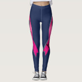 Pink Ribbon personalisieren 2 Brustkrebsüberlebung Leggings (Vorderseite)
