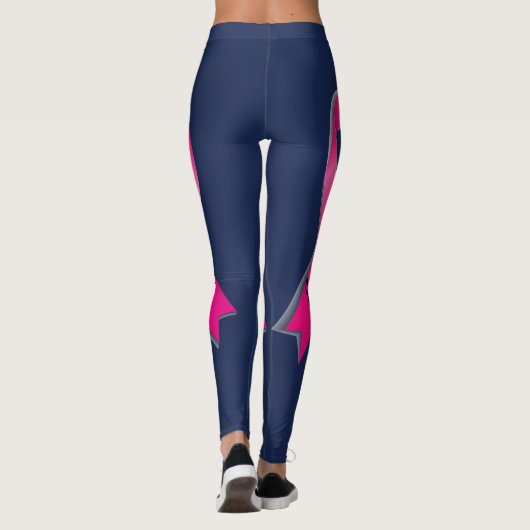 Pink Ribbon personalisieren 2 Brustkrebsüberlebung Leggings (Rückseite)