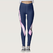 Pink Ribbon personalisieren 2 Brustkrebsüberlebung Leggings (Vorderseite)