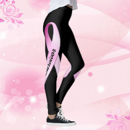 Pink Ribbon personalisieren Brustkrebsüberlebung Leggings