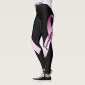 Pink Ribbon personalisieren Name Brustkrebs-Unters Leggings (Links)