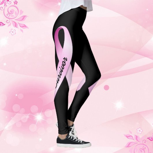 Pink Ribbon personalisieren Name Brustkrebs-Unters Leggings