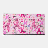 Pink Ribbon personalisieren Wörter und benennen Br Schreibtischunterlage (Vorderseite)