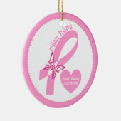 Pink Ribbon Pink Hope Brustkrebs Bewusstsein Keramik Ornament (Rechts)