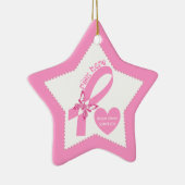 Pink Ribbon Pink Hope Brustkrebs Bewusstsein Keramik Ornament (Rechts)