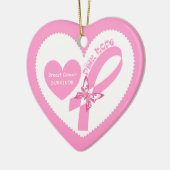 Pink Ribbon Pink Hope Brustkrebs Bewusstsein Keramikornament (Links)