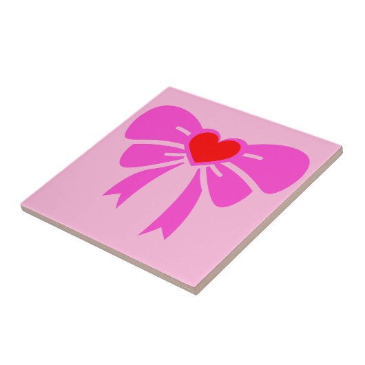 Pink Ribbon Preppy y2k Trendy Minimalistisch Coque Fliese (Seite)