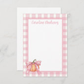 Pink Ribbon Pumpkin, Coquette Pink Stationery Dankeskarte (Vorne/Hinten)