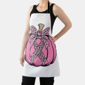 Pink Ribbon Pumpkin Gesicht Halloween Brustkrebs Schürze (InSitu)