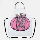 Pink Ribbon Pumpkin Gesicht Halloween Brustkrebs Schürze (Vorderseite)