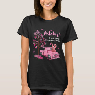 Pink Ribbon Pumpkin Truck Schluchten Brustkrebs T-Shirt