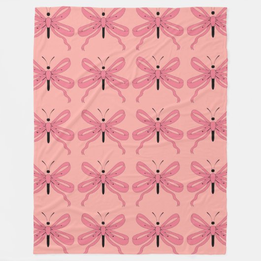 Pink Ribbon-Schmetterlinge Fleecedecke (Vorderseite)