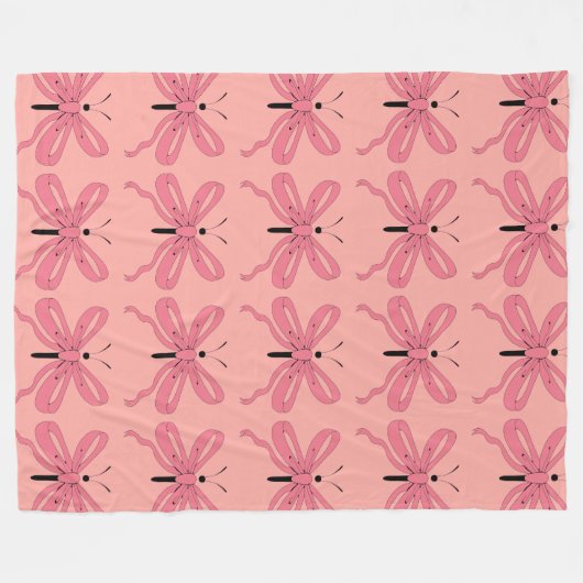 Pink Ribbon-Schmetterlinge Fleecedecke (Vorderseite (Horizontal))
