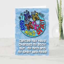 Pink Ribbon Schmetterlinge Körper Geist Geist Geis Karte