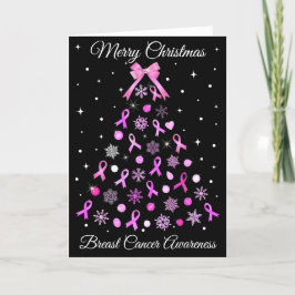 Pink Ribbon Snowflake Weihnachtsbaum Feiertagskarte