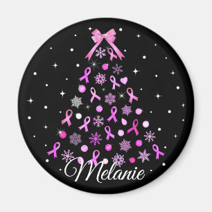 Pink Ribbon Snowflake Weihnachtsbaum Magnet