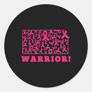 Pink Ribbon Staat Kansas Ks Brustkrebs bekämpfen S Runder Aufkleber
