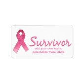 Pink Ribbon Survivor Adressaufkleber (Vorne)