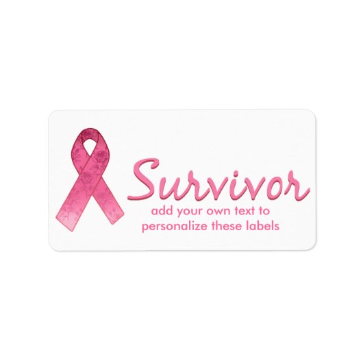 Pink Ribbon Survivor Adressaufkleber (Vorne)
