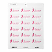 Pink Ribbon Survivor Adressaufkleber (Vorne)
