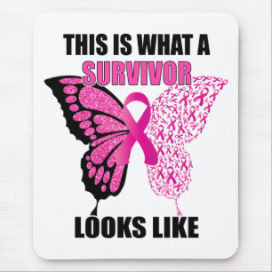 Pink Ribbon Survivor Butterfly Brustkrebs Mousepad