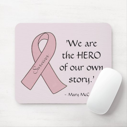 Pink Ribbon Survivor/Held - Mousepad (Mit Mouse)