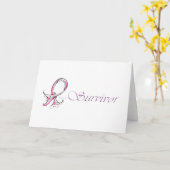 Pink Ribbon Survivor Karte (Gelbe Blume)