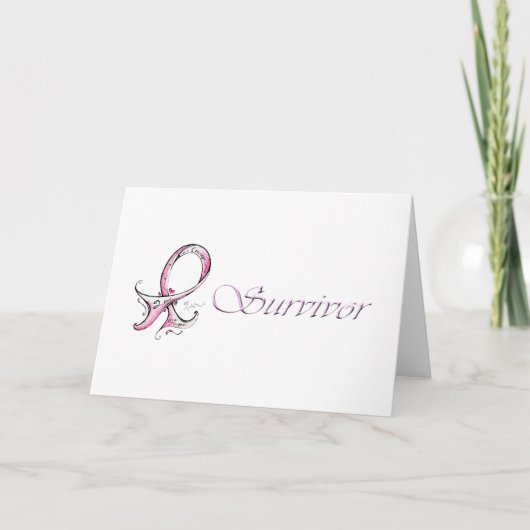Pink Ribbon Survivor Karte (Vorderseite)