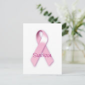 Pink Ribbon Survivor Postkarte (Stehend Vorderseite)