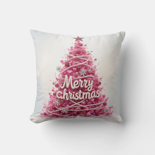 Pink Ribbon Tree Cushion Kissen (Vorderseite)